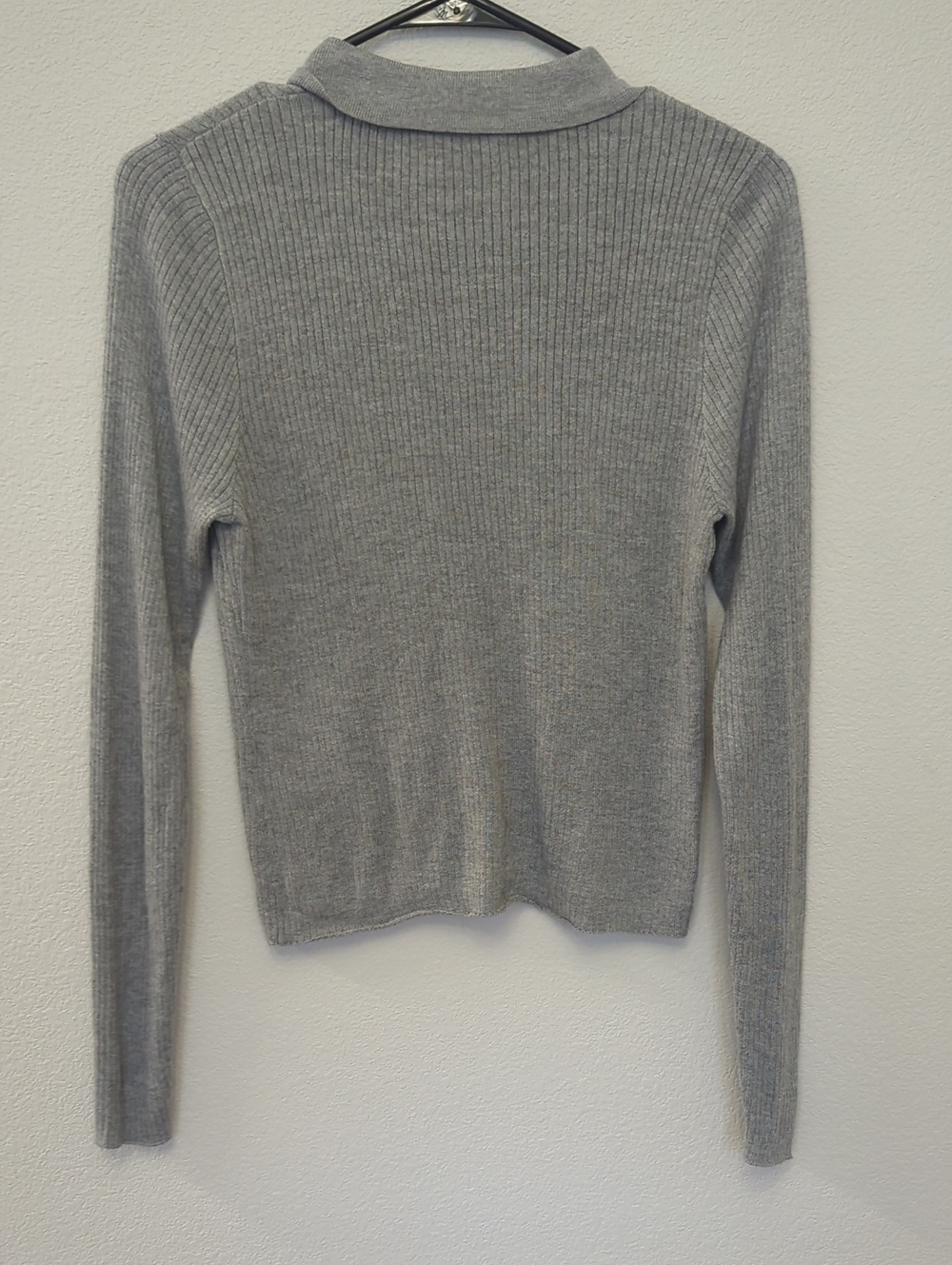 ROLLA'S Grey Ribbed Button-Up Collared Sweater - Picture 3 of 3